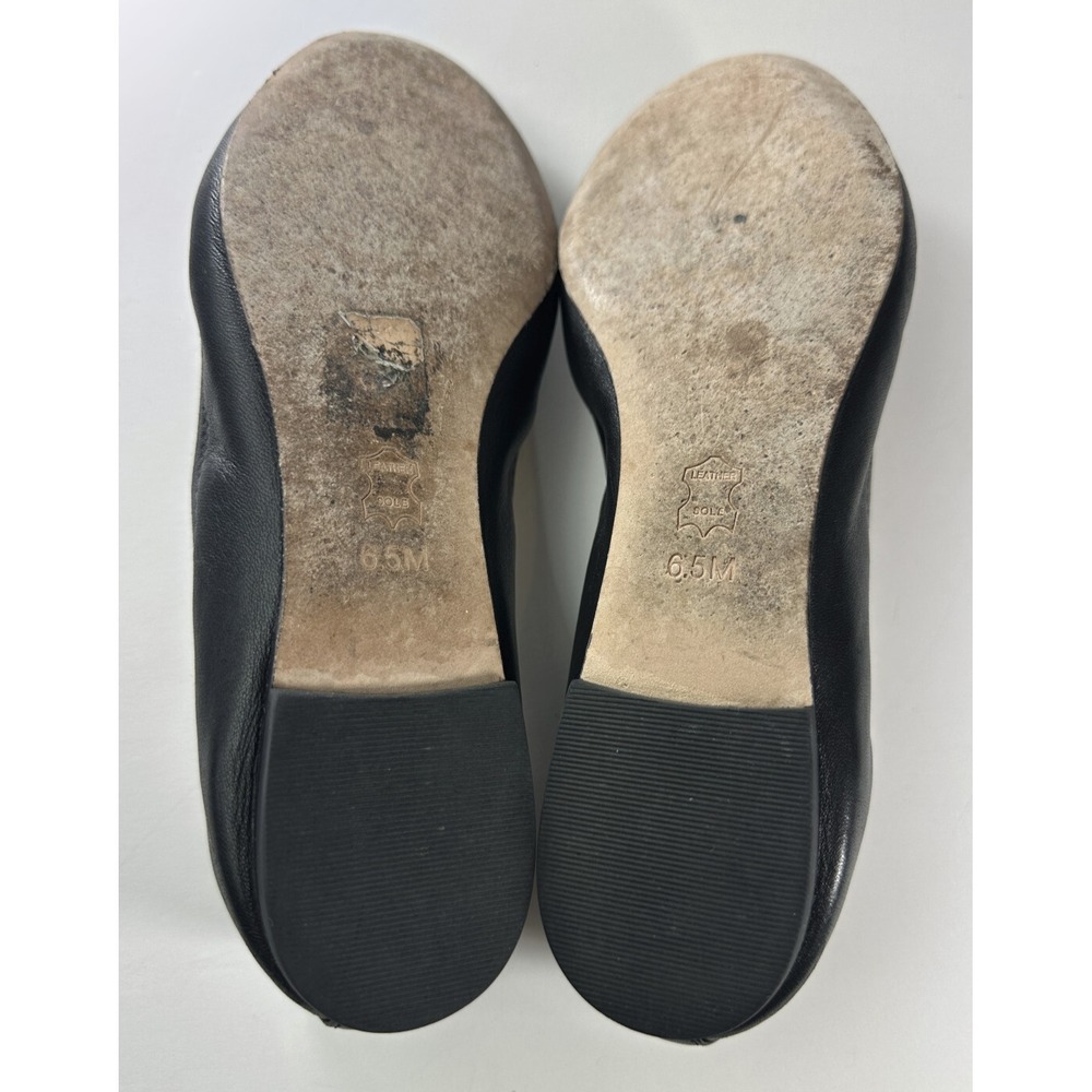 Tory Burch Liana Rhinestone Jewel Embellished Ballet Flats Black Leather Sz 6.5 - Picture 7 of 16